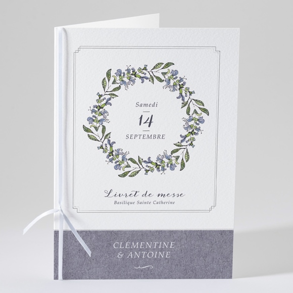 Livret de messe mariage végétal retro