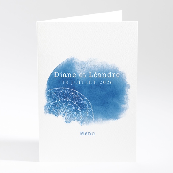 Menu mariage perle d'aquarelle