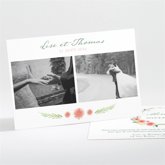 Remerciement mariage Bucolique réf.N111211