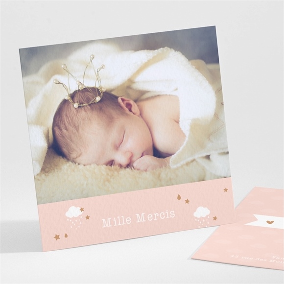 Remerciement naissance motifs à nuages photo