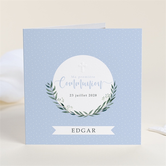 Faire-part communion doux flocons