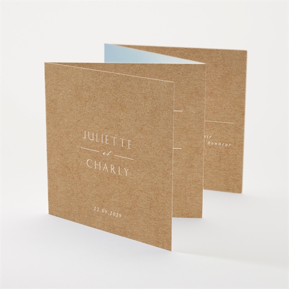 Faire-part mariage Kraft épuré réf.N83119