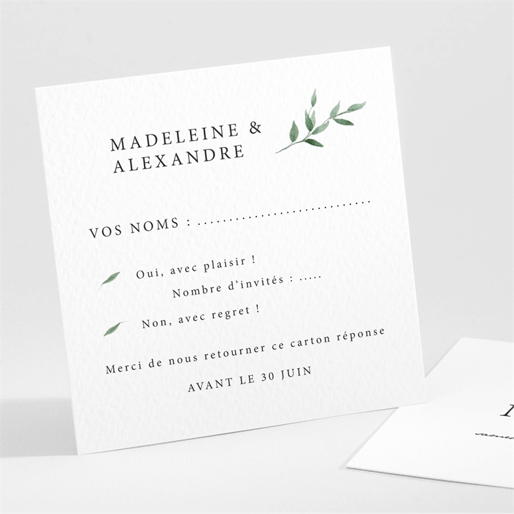 Carton réponse mariage a l'ombre de l'olivier