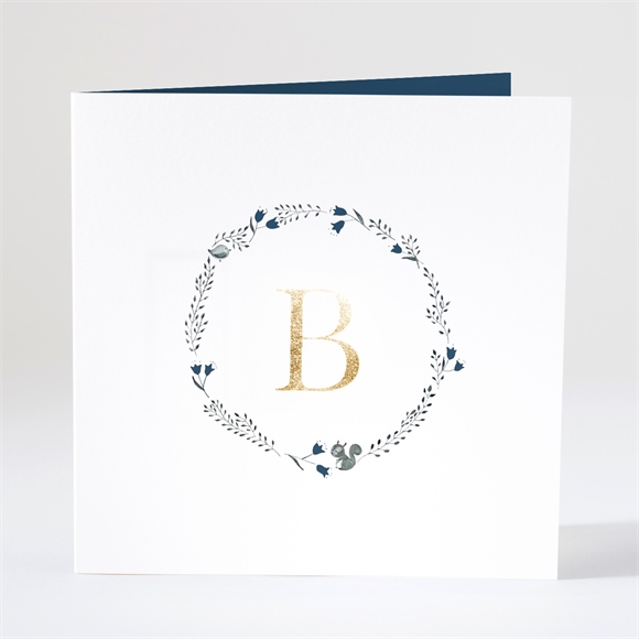 Faire-part naissance initiale couronnée dorure