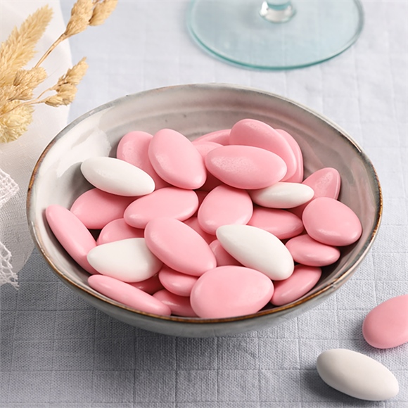 Dragées rose pour communion - chocolat