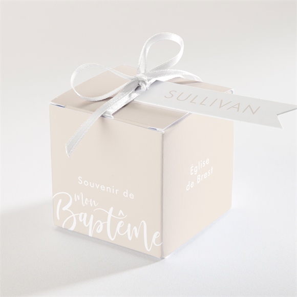 Boîte de dragées baptême Lettre de cuivre réf.N340242