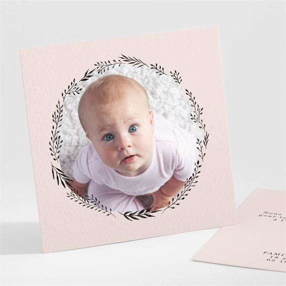 Remerciement naissance couronne pastel