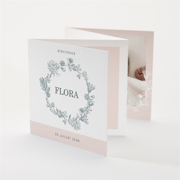 Faire-part naissance couronne et poudre