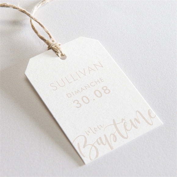 Etiquette baptême Lettre de cuivre réf.N29142