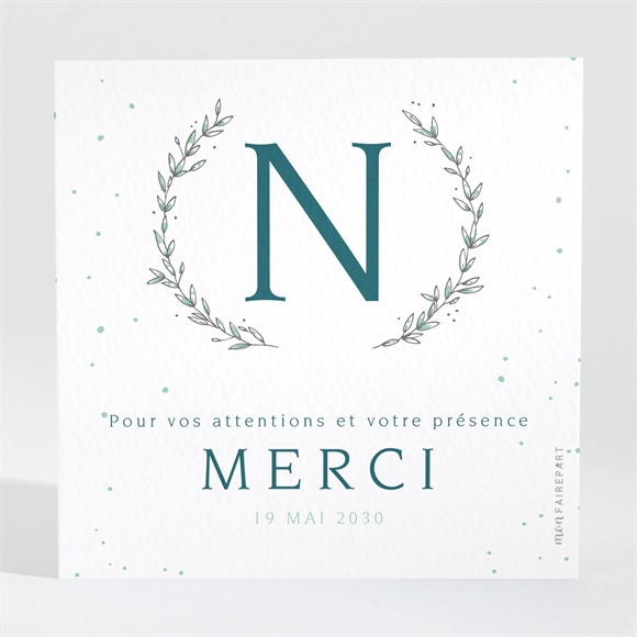 Remerciement naissance argenté