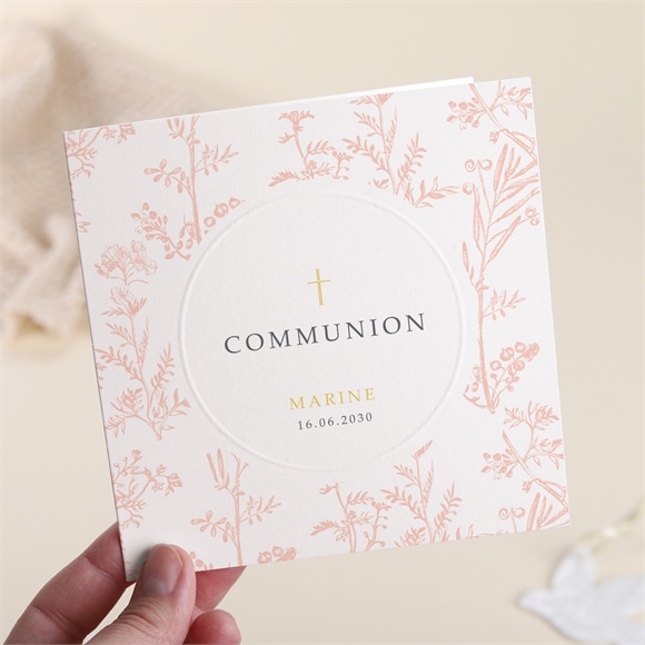 Faire-part communion Gravures végétales réf.N451149