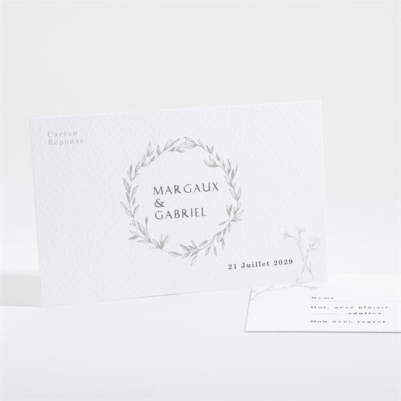 Carton réponse mariage tendre couronne