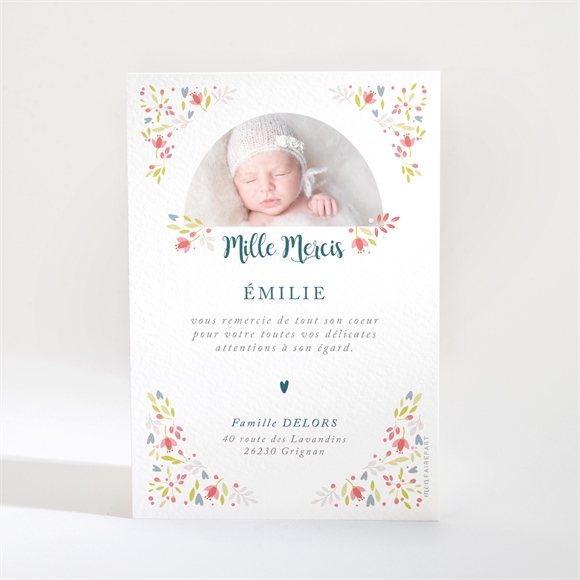 Remerciement naissance petit coeur