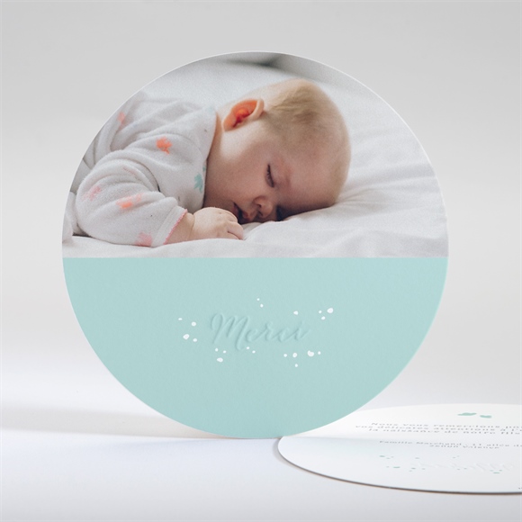 Remerciement naissance couronne gaufrage pour garçon