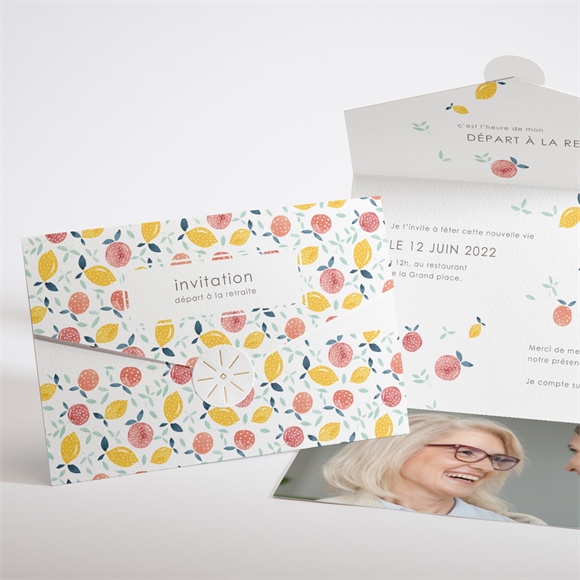Carte invitation départ à la retraite Bye Bye acidulé réf.N97111