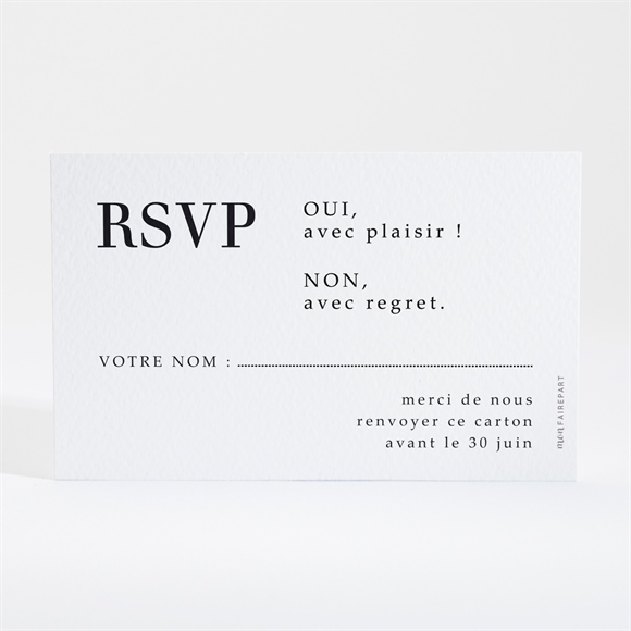 Carton réponse mariage Lettering réf.N16004