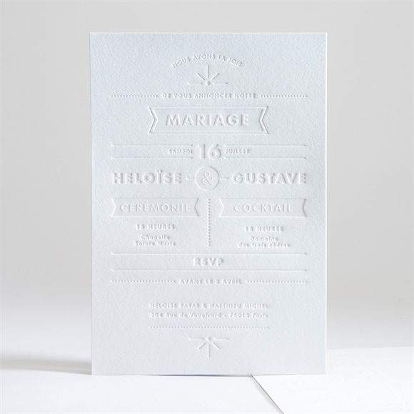 Faire-part mariage Prouesse en papier réf.N241195