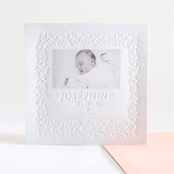 Faire-part naissance Douceur en papier réf.N35187