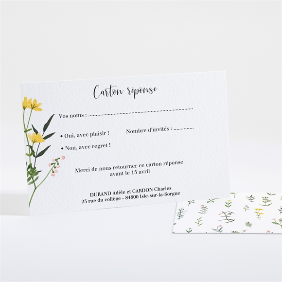 Carton réponse mariage Joie et couleurs