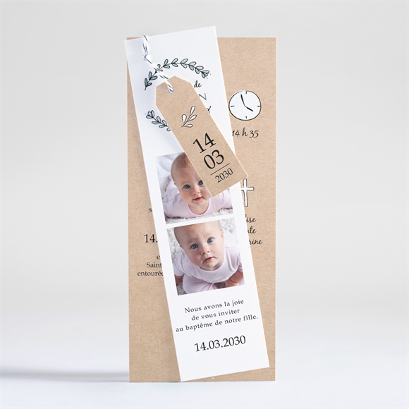 Faire-part de baptême petit programme