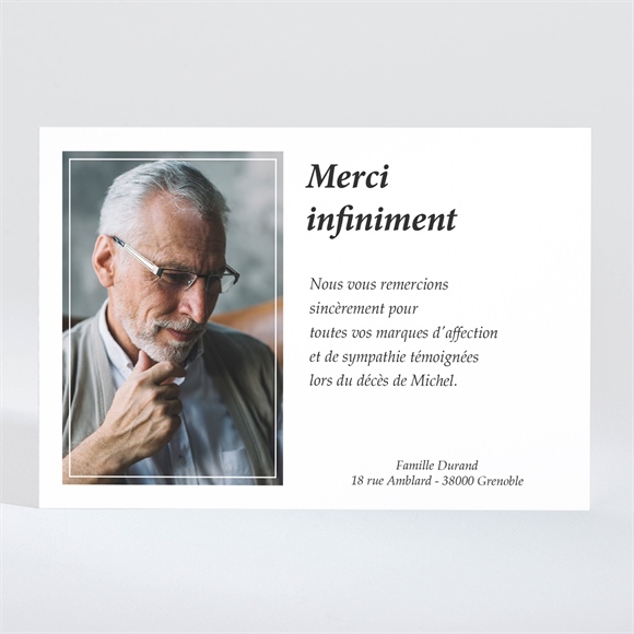 Remerciement décès Son beau portrait Magnet réf.N11047