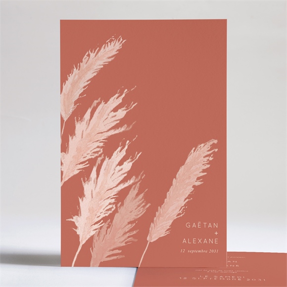 Faire-part mariage terracotta pampa