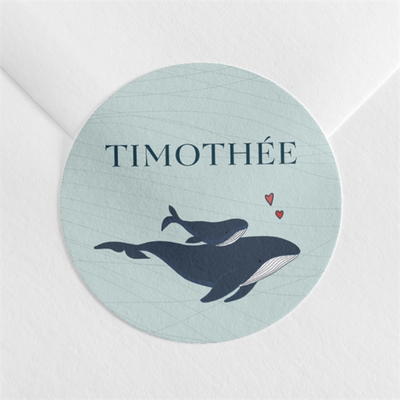 Sticker naissance mon petit baleineau