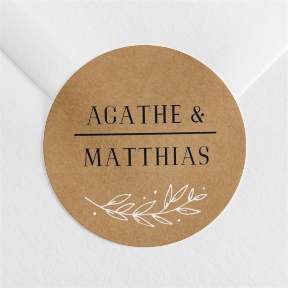 Sticker mariage Kraft champêtre réf.N360636