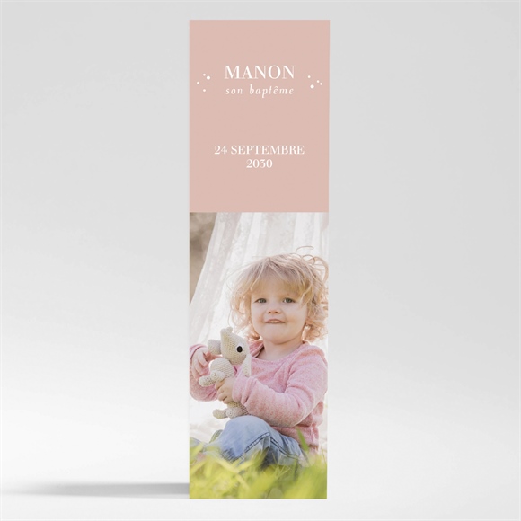 Signet baptême rose thé magnet