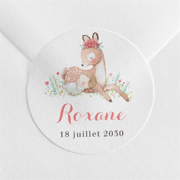 Sticker naissance a l'ombre du faon