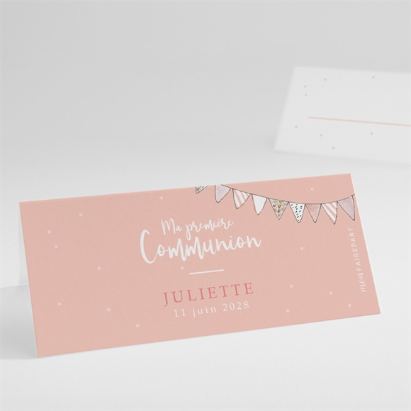 Marque-place communion banderoles de fanions