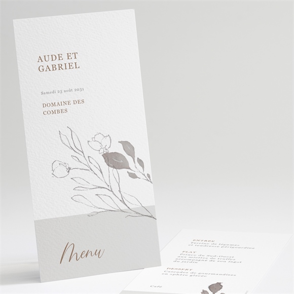 Menu mariage élégance