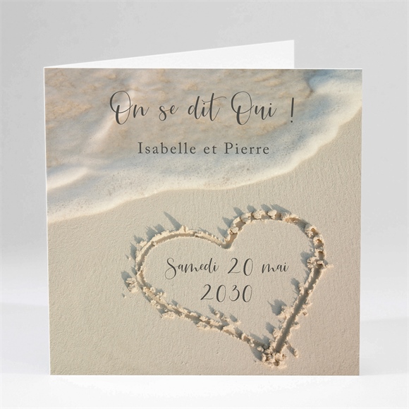 Faire-part mariage Dans le Sable plié réf.N451280