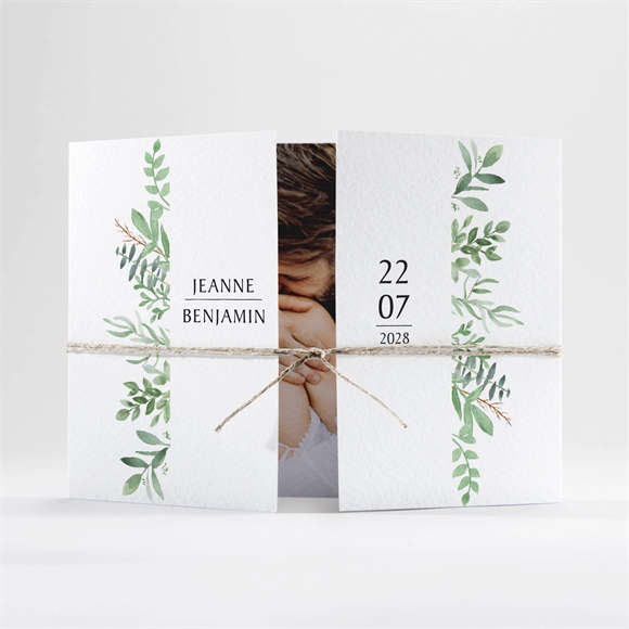 Faire-part mariage Nature chic ficelle réf.N70188