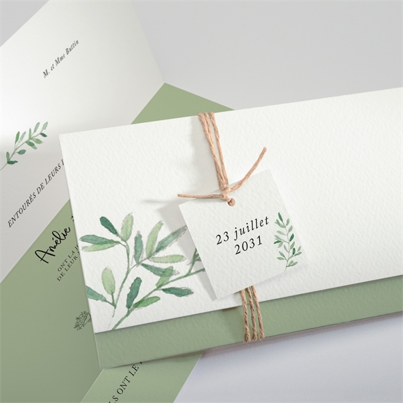 Faire-part mariage sous les oliviers pochette