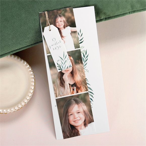 Faire-part communion touche champêtre superposition