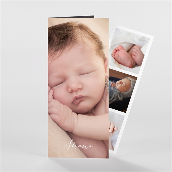 Faire-part naissance ardoise et picto photomaton