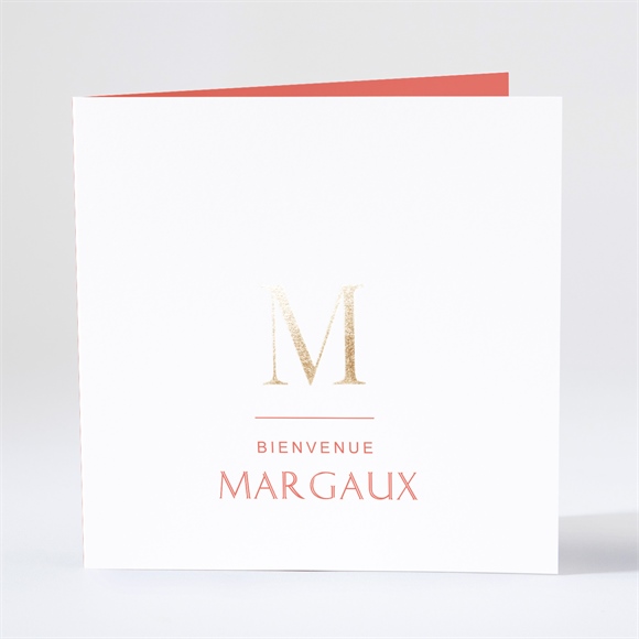 Faire-part naissance mon bébé grenadine dorure