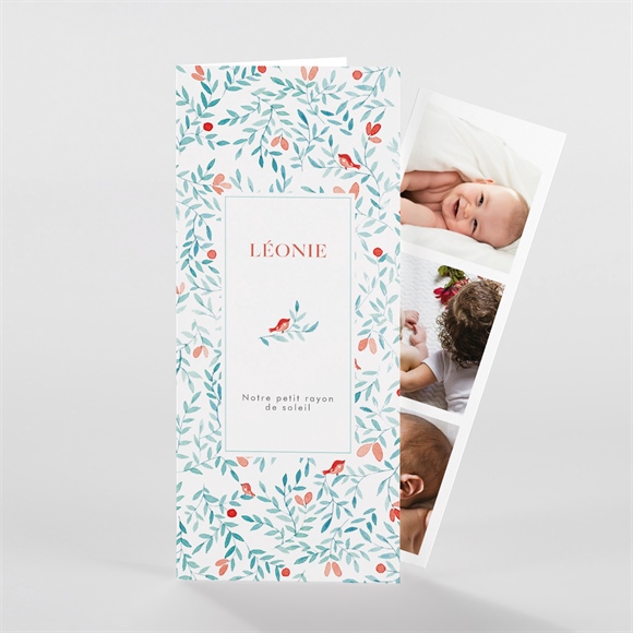 Faire-part naissance gentil coquelicot photomaton