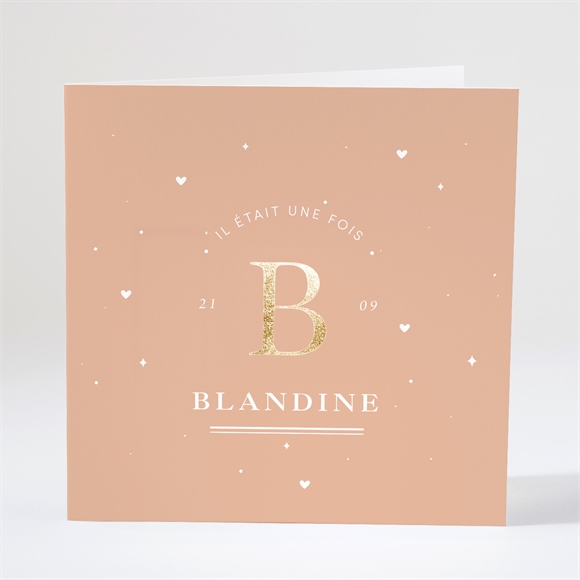 Faire-part naissance ses petits petons dorure