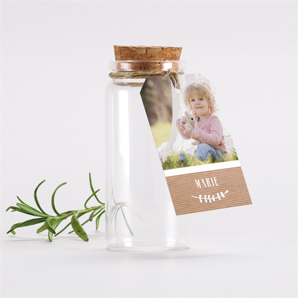 Mignonette baptême pele mele photo étiquette