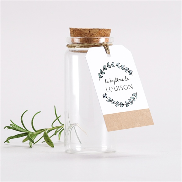 Mignonette baptême petit programme étiquette