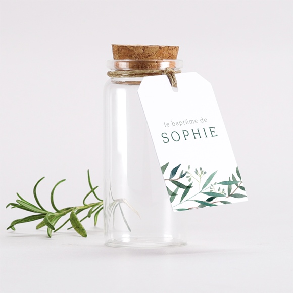 Mignonette baptême jolie annonce étiquette