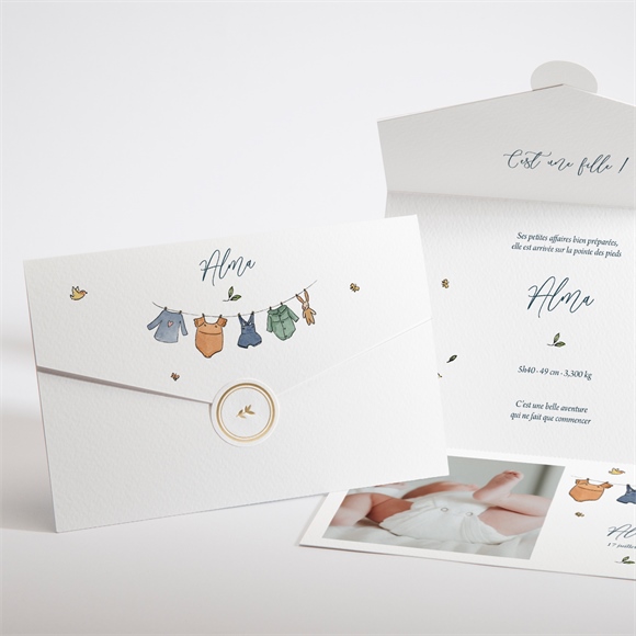 Faire-part naissance petit bout'chou enveloppe