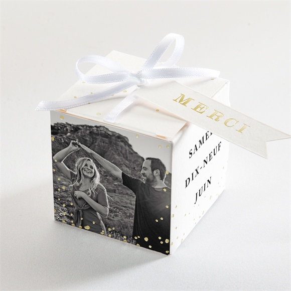 Boîte de dragées mariage Date gravée réf.N340606