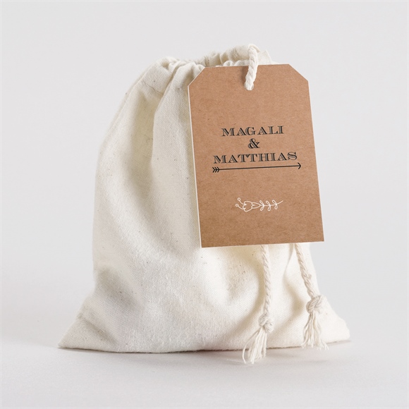 Pochon mariage  Kraft vintage réf.N291465