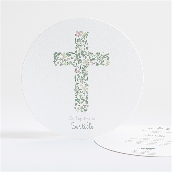 Faire-part de baptême belle journée rond