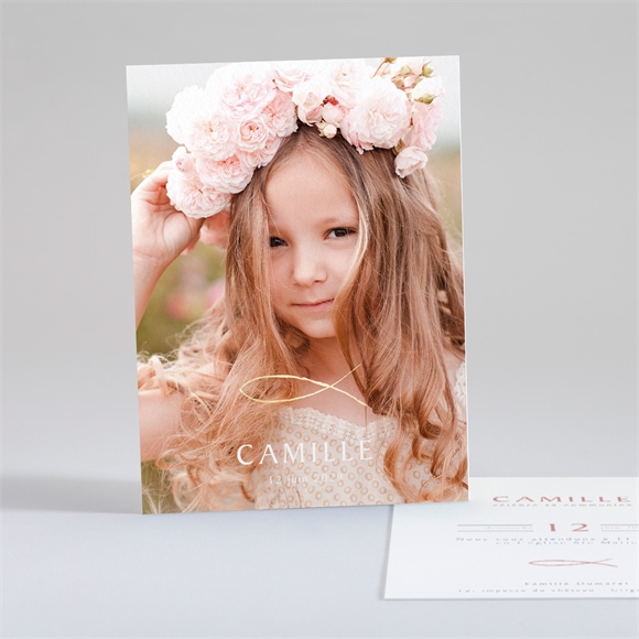 Faire-part communion Jolies Grâces dorure réf.N28155