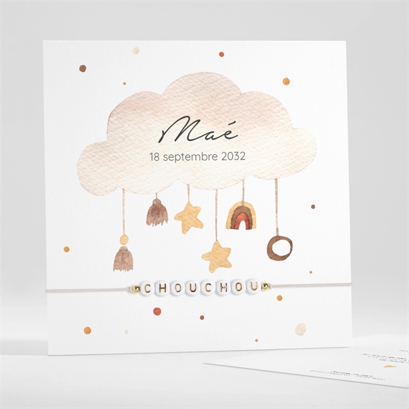 Faire-part naissance mon nuage bracelet