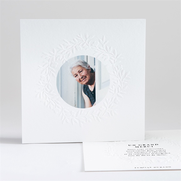 Remerciement décès Couronné gaufrage couronne réf.N351428